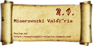 Miserovszki Valéria névjegykártya